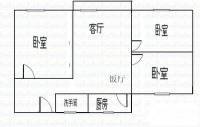 旧北园3室2厅1卫78㎡户型图