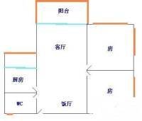 金德苑2室2厅1卫78㎡户型图