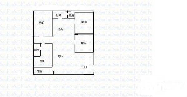 富鹏富强路小区4室2厅2卫120㎡户型图