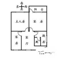 瘦狗岭路小区3室1厅1卫72㎡户型图