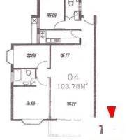 金雅苑五期3室2厅2卫104㎡户型图