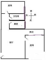 金钟横路竹园小区2室1厅1卫66㎡户型图