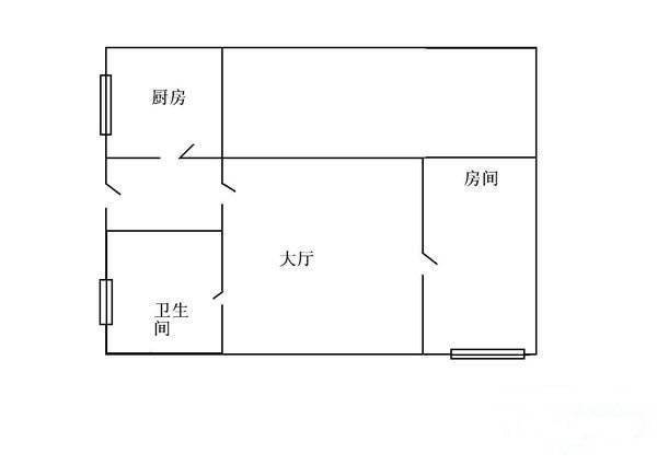 金钟横路竹园小区1室1厅1卫37㎡户型图