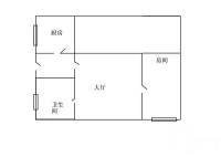 金钟横路竹园小区1室1厅1卫37㎡户型图