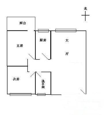 景翠苑2室1厅1卫66㎡户型图