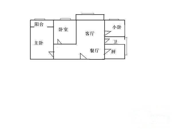 景翠苑3室2厅1卫107㎡户型图