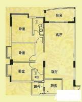 新境界豪庭3室2厅2卫151㎡户型图