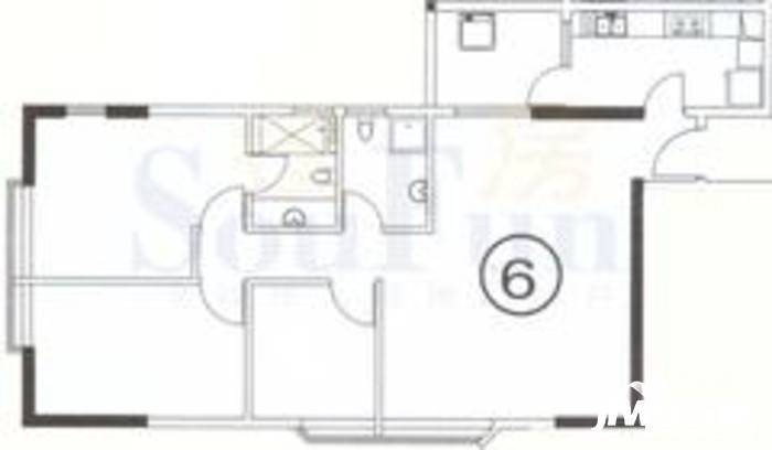赛拉维3室2厅1卫109㎡户型图