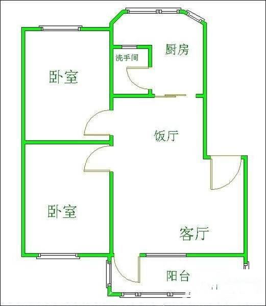 环卫之家2室1厅1卫83㎡户型图