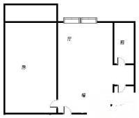 淘金家园三期1室2厅1卫48㎡户型图