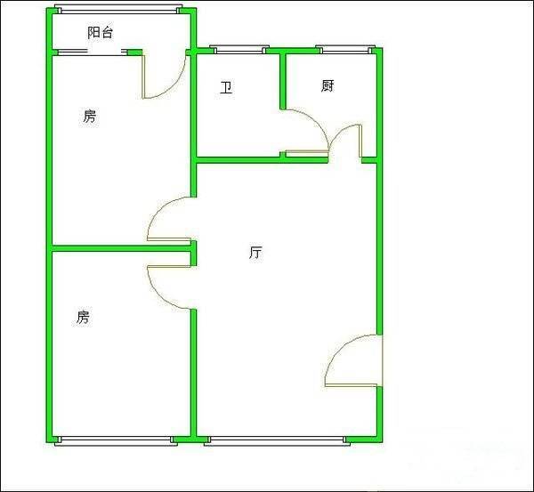 黄埔银丰花园2室1厅1卫81㎡户型图