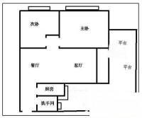 东晖花园朝阳居2室2厅1卫89㎡户型图
