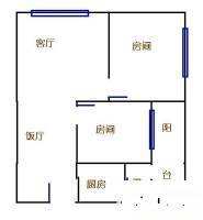 富鹏城丰路社区2室2厅1卫67㎡户型图