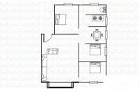 富鹏周园路小区3室2厅1卫95㎡户型图