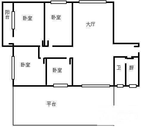 海印苑4室2厅2卫102㎡户型图