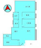 丽江花园丽字楼3室2厅2卫88㎡户型图