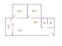 棠德花园2室2厅1卫58㎡户型图