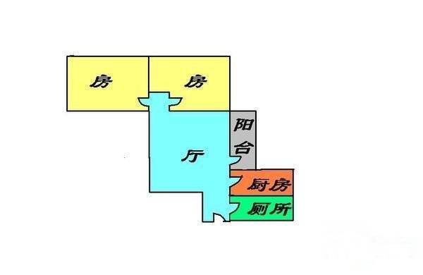 棠德花园2室1厅1卫63㎡户型图