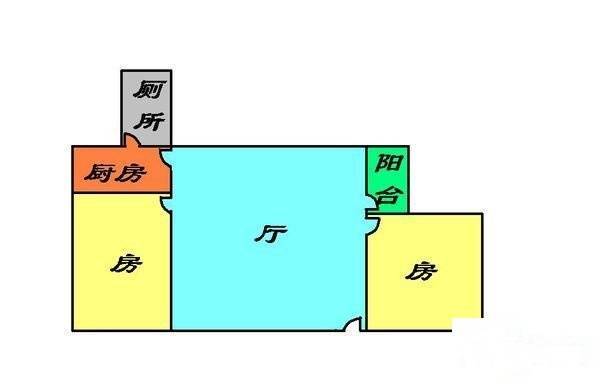 棠德花园2室1厅1卫63㎡户型图