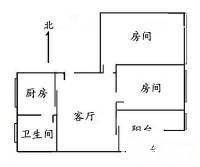 荣华南小区2室1厅1卫44㎡户型图