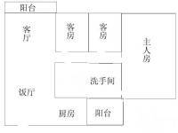 谷围新村3室2厅1卫84㎡户型图