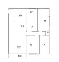 市桥瑞华苑3室2厅1卫120㎡户型图