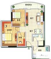 逸景翠园桂香居2室2厅1卫83㎡户型图