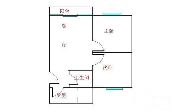 广州碧桂园美苑2室2厅1卫68㎡户型图