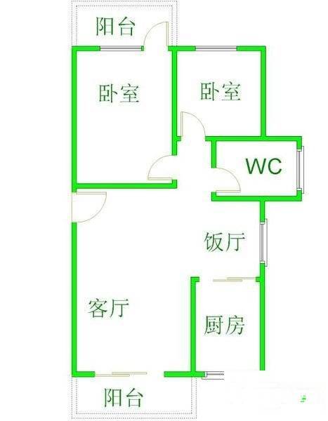 南雅苑2室2厅1卫84㎡户型图