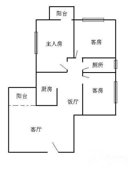 南雅苑3室2厅1卫100㎡户型图