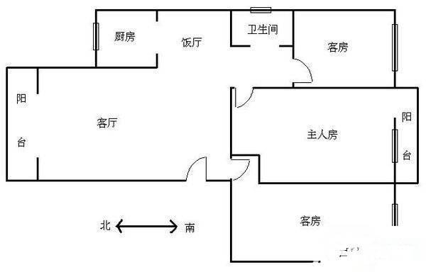 南雅苑3室2厅1卫100㎡户型图