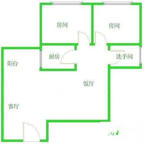 南雅苑2室2厅1卫84㎡户型图