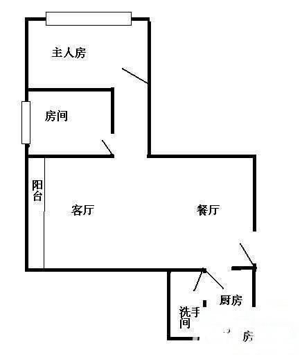 增槎路小区2室2厅1卫56㎡户型图