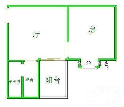 佛山中环广场1室1厅1卫40㎡户型图