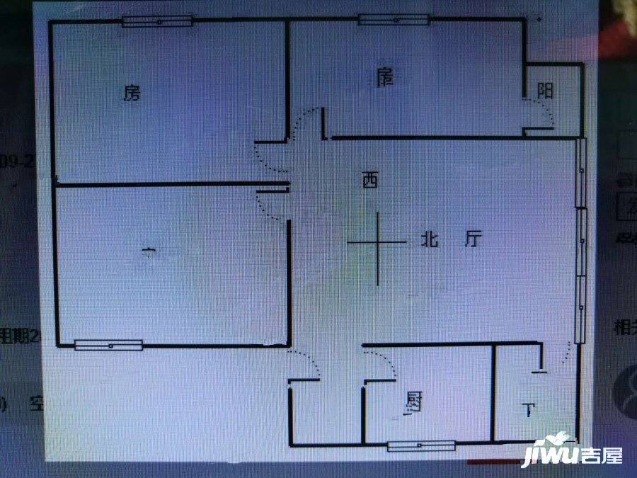 白云解放北路小区3室1厅1卫70.2㎡户型图