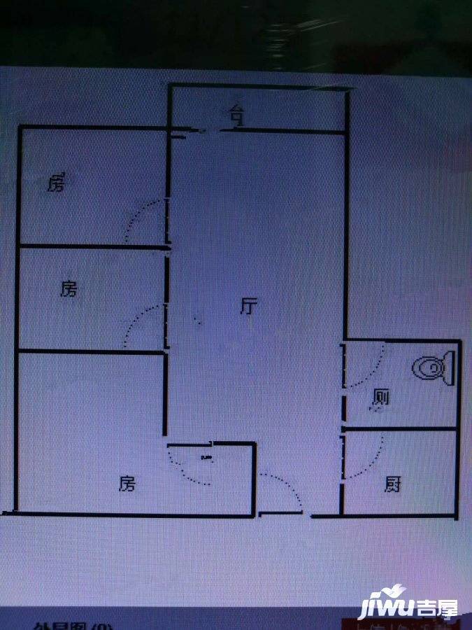 白云解放北路小区3室2厅1卫113㎡户型图