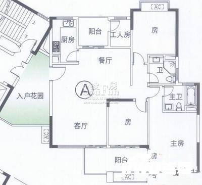 花都富华楼4室2厅2卫134㎡户型图