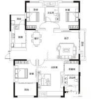 金碧花园4室2厅2卫180㎡户型图