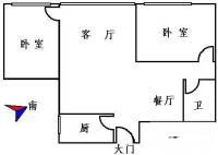 金碧花园2室2厅1卫64㎡户型图