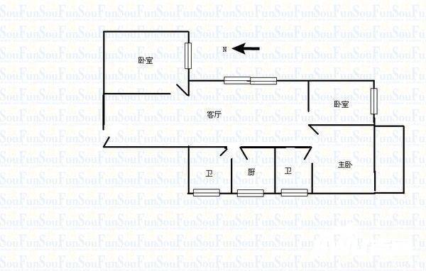 金桂园云华阁3室1厅2卫350㎡户型图