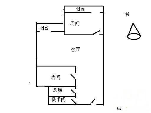 白云汉苑2室1厅1卫80㎡户型图