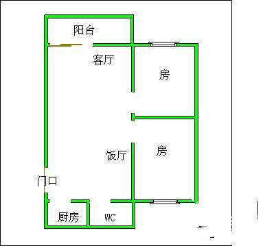 宏威花园2室2厅1卫71㎡户型图