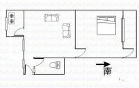 华工南秀村1室1厅1卫40㎡户型图