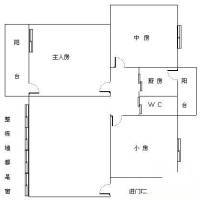 华工南秀村3室1厅1卫88㎡户型图