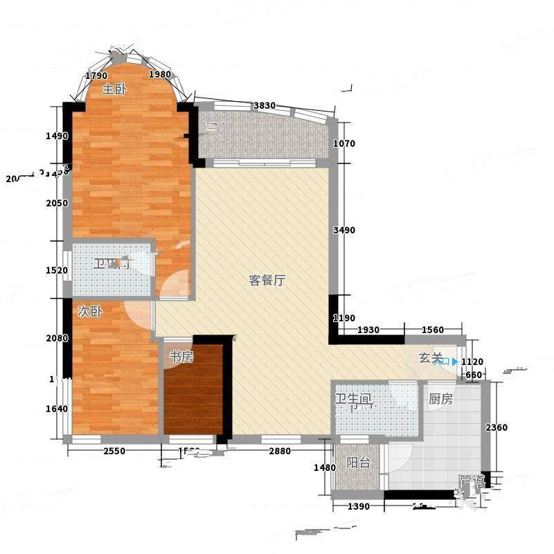 逸景翠园碧桃居3室0厅0卫103㎡户型图