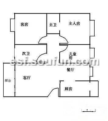 古风大厦3室2厅2卫138㎡户型图