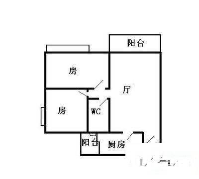 德怡居2室1厅1卫69㎡户型图