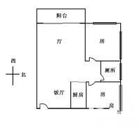 东山华庭2室2厅1卫82㎡户型图