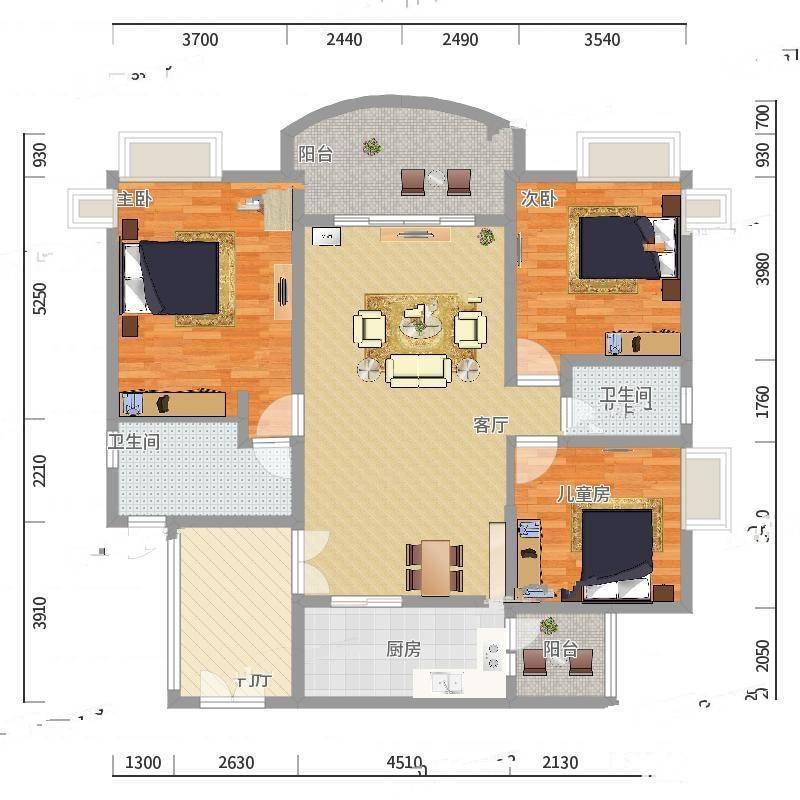 汇景新城上城勋堡3室0厅0卫171㎡户型图