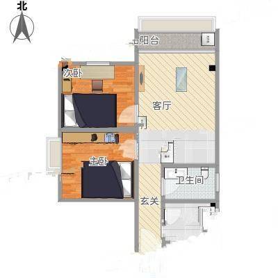 龙口西路小区2室0厅0卫64㎡户型图